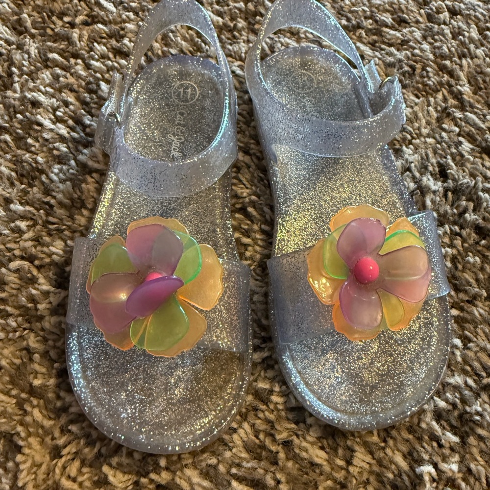 Cat & Jack Glitter Sandals with Colorful Flower